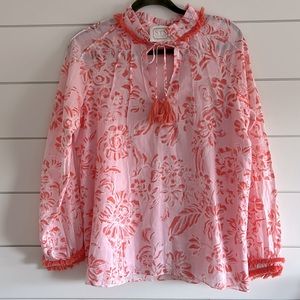 Sail to Sable Coral Toile Top